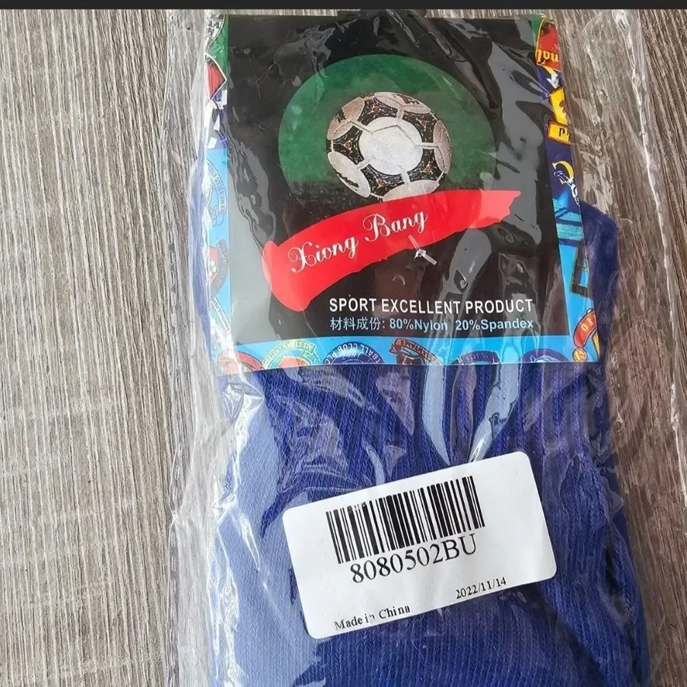 Xiong Bang Soccer-Themed Crew Socks (Blue)